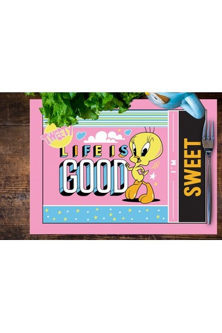 Adawall Home Tweety Teams Kumaş Amerikan Servis 4'lü Set 35x50cm Çok Renkli