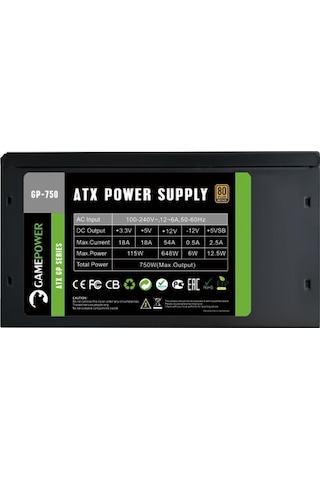 Gamepower GP-750 750W 80+ Bronze Güç Kaynağı