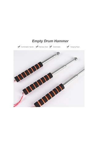 Konesam 200cm Turuncu Uzatılabilir Seramik Duvar Boşluk Testi Çekiçi - Paslanmaz Çelik Vücutlu Konfor Kolu