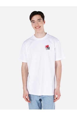 Colin's Colins Türk Bayrağı Baskılı Normal Kesim Bisiklet Yaka Beyaz Erkek Kısa Kol Tişört Cl1072974 Q1.v1 Wht Beyaz