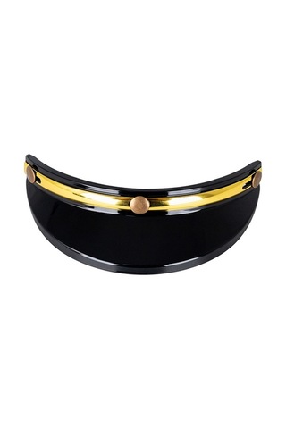 Pazly Retro Motosiklet Kaskı İçin 3 Düğmeli Rüzgar Ve Güneş Koruyucu, Pc Malzemeli Zirve Kalkanı