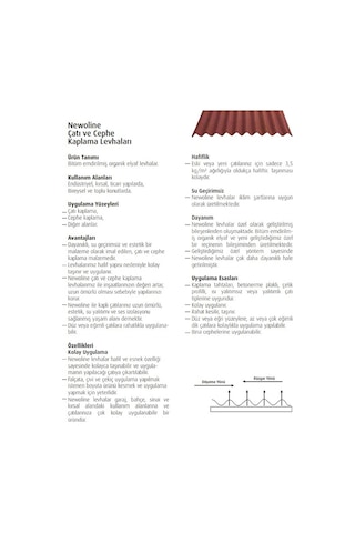5 Adet Ondulin Oluklu Levha, Kırmızı, 97x200 Cm, 3 Mm, 1 Adet 1.6 M2 Kapatır.