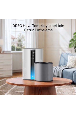 Air Purifier 337s Akıllı Hava Temizleyici Uyumlu 3 Aşamalı Hepa Filtresi Yedek Filtre Açık Gri