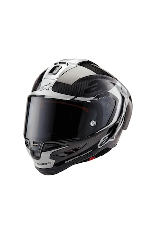 Alpinestars Supertech R10 Carbon Element Spor Motosiklet Kaskı Siyah Gümüş