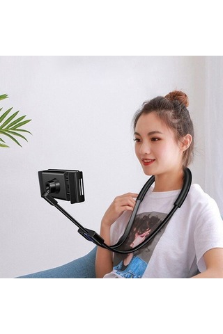 Tongxida Cbtx Esnek 360 Telefon Standı - Boyun Asılı Tutucu - 17mm Top Kafa Siyah