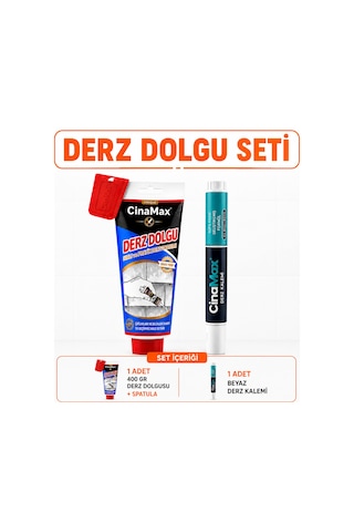400 Gr Beyaz Derz Dolgusu + Beyaz Derz Kalemi Seti Fayans Seramik Derz Yenileme Tamir Kiti