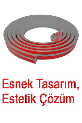 Greentech Esnek Kablo Kanalı Gri / Gt-kk04