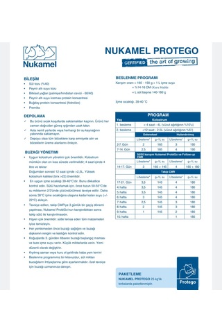 Diriliş Nukamel Protego Buzağı Maması 25 Kg Ilk 15 Gün