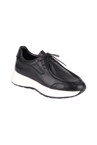 Shoetyle - Siyah Hakiki Deri Bağcıklı Erkek Günlük Ayakkabı 115-k525-1322 Siyah