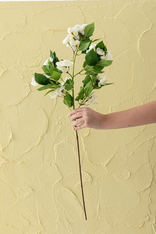 Yapay Lux Menekşe Dalı Kırık Beyaz 80 Cm 5 Yaprak Kırık Beyaz