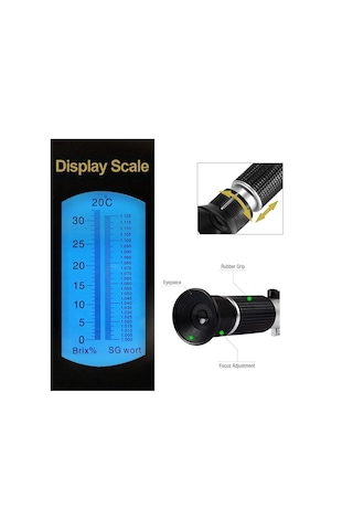 Bira Refraktometre Brix 0-32% 1.000-1 .130 Şeker Wort Atc El Aracı Hidrometre Konsantrasyon Alkollü İçecekler Test Cihazı Refraktometre