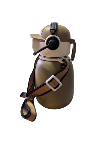 Paslanmaz Çelik Termos Matara, Silikon Pipetli, Omuz Askılı, Sızdırmaz Contalı Ve Tuşlu Kapak, Oyuncu Gamer Tas Çok Renkli