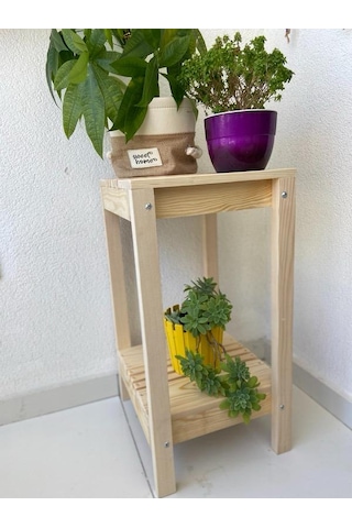Çağlaa-design Doğal 2 Katlı 77 35 30 Ahşap Dekoratif Çiçeklik-sal