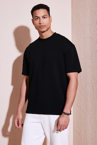 Buratti Pamuklu Bisiklet Yaka Relaxed Fit Basic Erkek T Shirt 5902610 Siyah