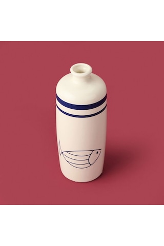 Evidea Deco Nautical Fun Vazo - Mavi / Beyaz - 27 Cm Mavi / Beyaz