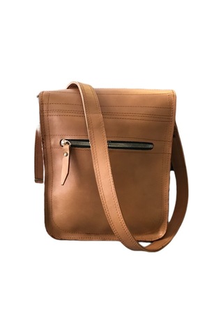 Gerçek Deri Omuz Askılı Taba Unisex Çanta Taba