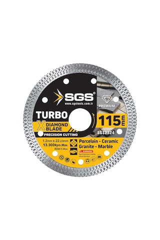 Daire Testere Seramik Granit Mermer Kesim Için 115 Mm Boy 22.2 Mm Delik 1.4 Mm Kalınlık Dayanıklı Presli Hızlı Ku