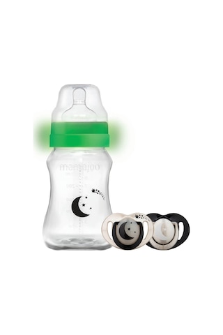Mamajoo Gece & Gündüz Biberonu 270 ml & Saklama Kutulu İkili Emzik - Pearl