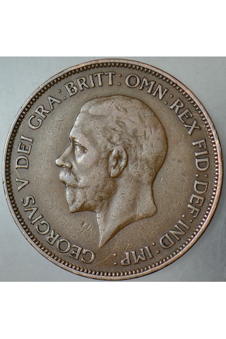 Birleşik Krallık 1 Penny 1936 Kral 5. George Dönemi. 31 Mm. İngiltere.