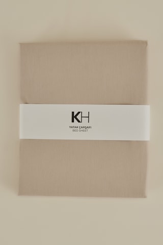 Karaca Home Basic %100 Pamuk Çift Kişilik Düz Çarşaf Bej