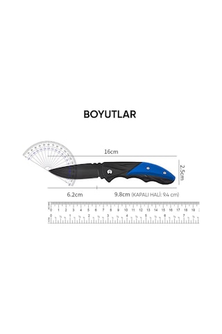 Katlanır Cep Kamp Çakısı - Kemer Klipsli - Sdr-079 - Mavi Diğer