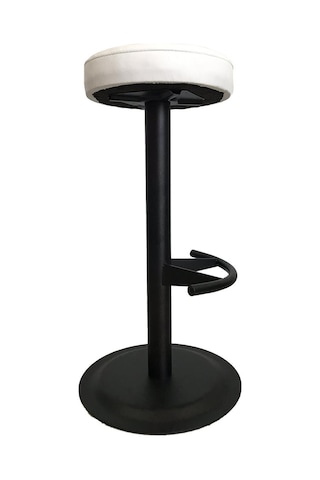 Bar Sandalyesi Bar Taburesi Beyaz Deri Oturak Çok Renkli