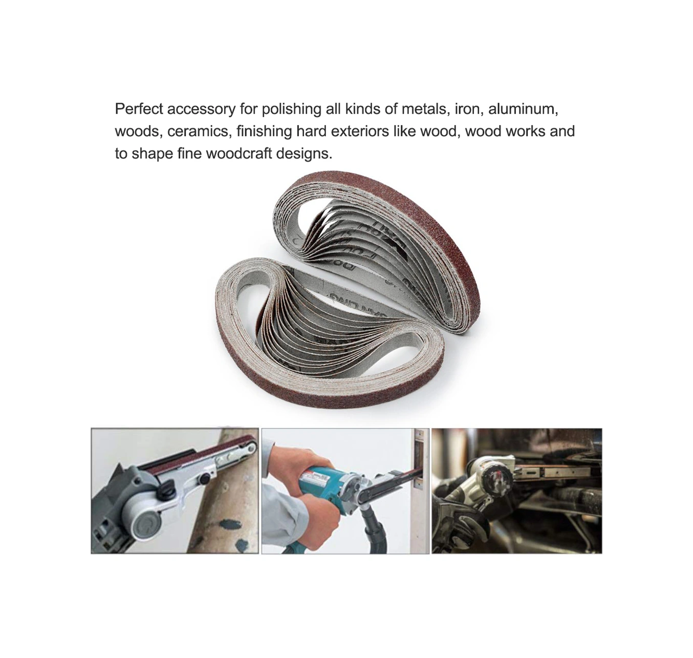 Skycity 10 Adet 10x330mm Alüminyum Oksit Zımpara Kayışı - Fırçasız/elektrikli Aletler İçin, 120 -1000 Zımparalama Tabanı