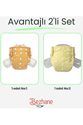 Baby Avantajlı 2'li Set Yıkanabilir Bebek Bezi No:1 - No:2 0 Numara
