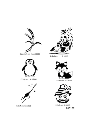 Anne Yavru Panda Spray Tattoo Geçici Dövme Seti Dark Siyah Sprey