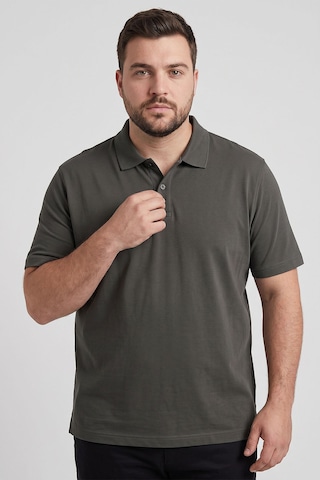 Tommy Life Polo Yaka Büyük Beden 2li Paket Siyah-haki Erkek T-shirt - 88511 Siyah - Haki