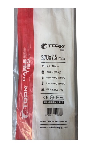 Tork 370x7,5 Mm Plastik Kablo Bağı Beyaz 100 Adet