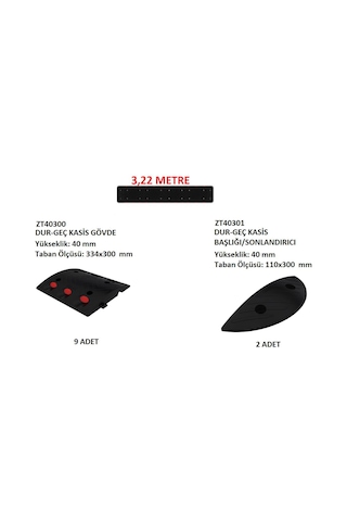 Hız Kesici Kasis Zeplin Marka 9 Adet Kasis Gövde+ 2 Adet Kasis Sonlandırıcı+ Montaj Vidaları