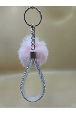 Gümüş Angel Anahtarlık Minik Ponpon Seçenekli