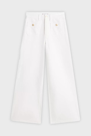 Tommy Hilfiger Bayan Kot Pantolon Ww0ww48576 Ycf Beyaz Beyaz