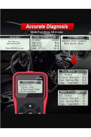Obd2 Kod Okuyucu Eobd Obd 2 Tarayıcı Araç Teşhis Araçları Dijital Ekran Evrensel 16 Pin Hata Sil