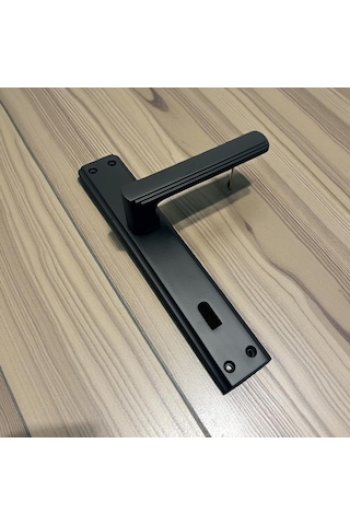 İbiza Mat Siyah Full Zamak Elegant Aynalı Oda Kapı Kolu 1 Takım