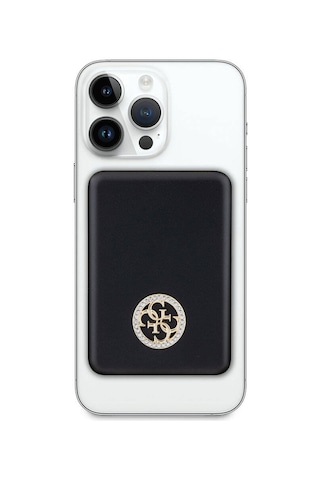 Guess Lisanslı Magsafe Şarj Özellikli Taşlı 4g Logolu Powerbank 3000mah 5w Siyah