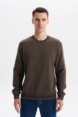 Arma Erkek Regular Fit Örme Selanik Sweatshirt %65 Pamuk %35 Polyester, Karbon Fırçalı, Basic Bisiklet Yaka K30124698702 Kahverengi