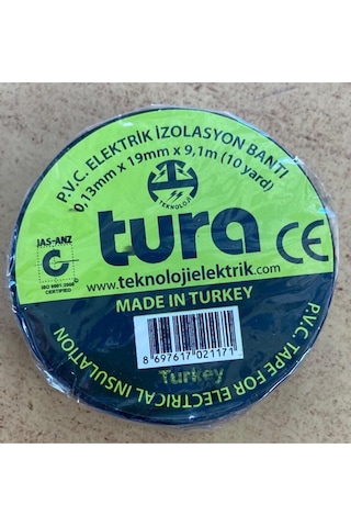 Izole Bant - Pvc Elektrik Izolasyon Bandı - Siyah - 10'lu