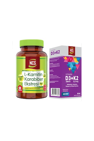 Karabiber Extreli L-Karnitin 60 Tablet+Vitamin D3 K2 20 Ml