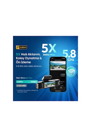 +360 Botslab G980H Pro 3K 4 Kameralı Wifi+GPS Akıllı Araç İçi Kamera +150° Geniş Açı+Yaya Algılama
