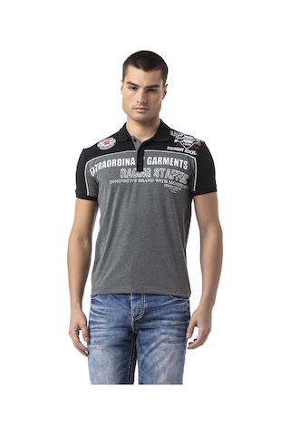 Cipo & Baxx Ct803 Erkek Polo Tişört - Regular Fit, Baskı Ve Aplikeli Anthracite Antrasit