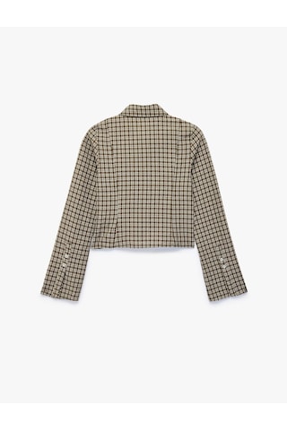 Koton Klasik Yaka Slim Fit Crop Kareli Uzun Kollu Gömlek Kahverengi Ekose 7wal60035ıw KAHVERENGİ EKOSELİ