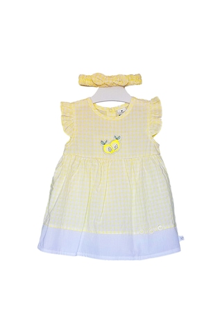 S-Mall Caramell Bebek Elbisesi - Bandanalı - Elb6094 - Lemon - Sarı