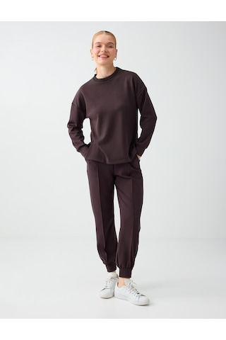 Jimmy Key Acı Kahve Yüksek Bel Dar Paça Cepli Jogger Pantolon 6ww188602803