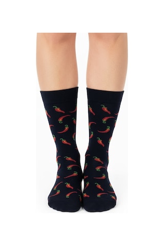 Gost Liria Pepper Socks Desenli Unisex Soket Çorap Siyah