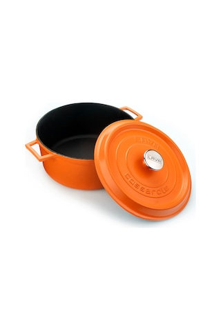 Lava Demir Döküm Spring Yuvarlak Tencere Trendy Kapak 28 CM