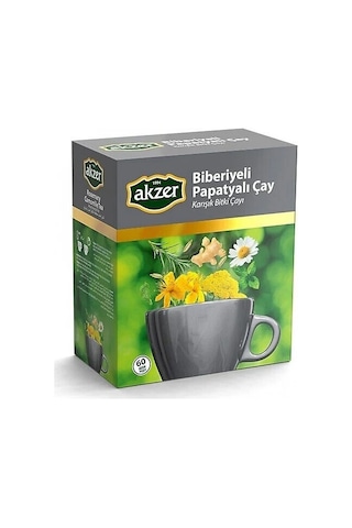 Akzer Biberiyeli Papatyalı Karışık Bitki Süzen Poşet Çay 60 x 1.5 G