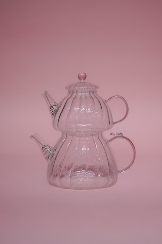 Cam Çaydanlık Pembe Pembe