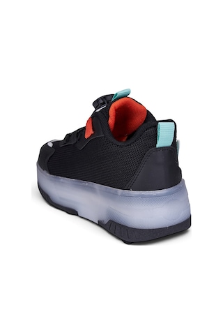Nstil Unisex Çocuk Spor Ayakkabı Akıllı Bağcıklı Çıkarılabilen Patenli Işıklı Rahat Sneaker 030 Siyah